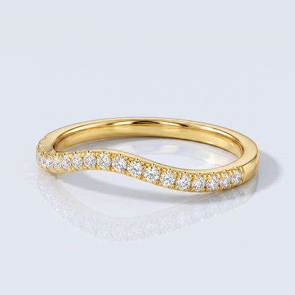 0.2 TCW Round Diamond Half Eternity DEF/VVS Lab Grown Wedding Band