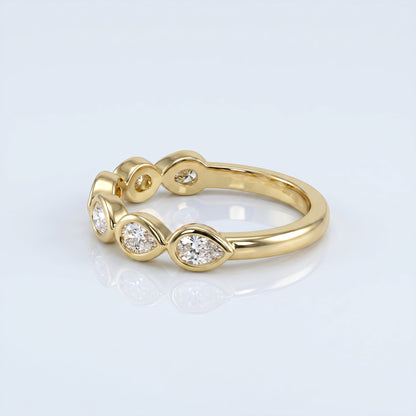 0.2 TCW Round Diamond Half Eternity DEF/VVS Lab Grown Wedding Band