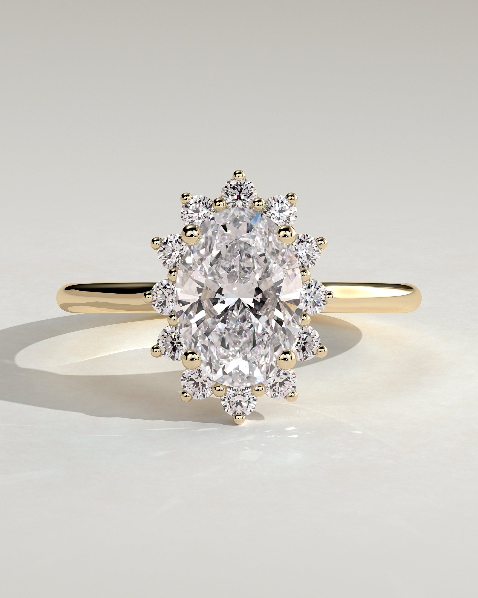 Round Halo, Pave & Split Shank Engagement Ring – 1.93 CT Lab Grown Diamond