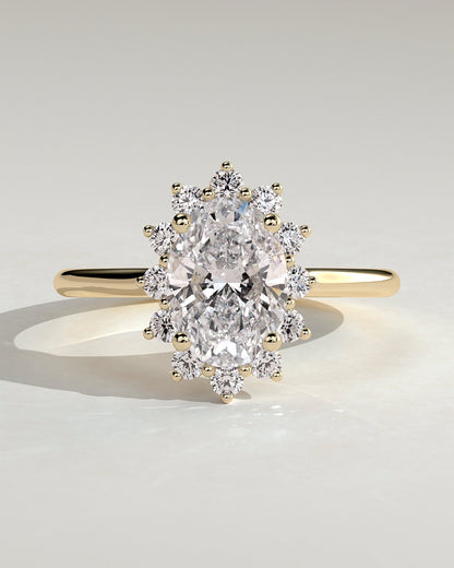 Round Halo, Pave & Split Shank Engagement Ring – 1.93 CT Lab Grown Diamond