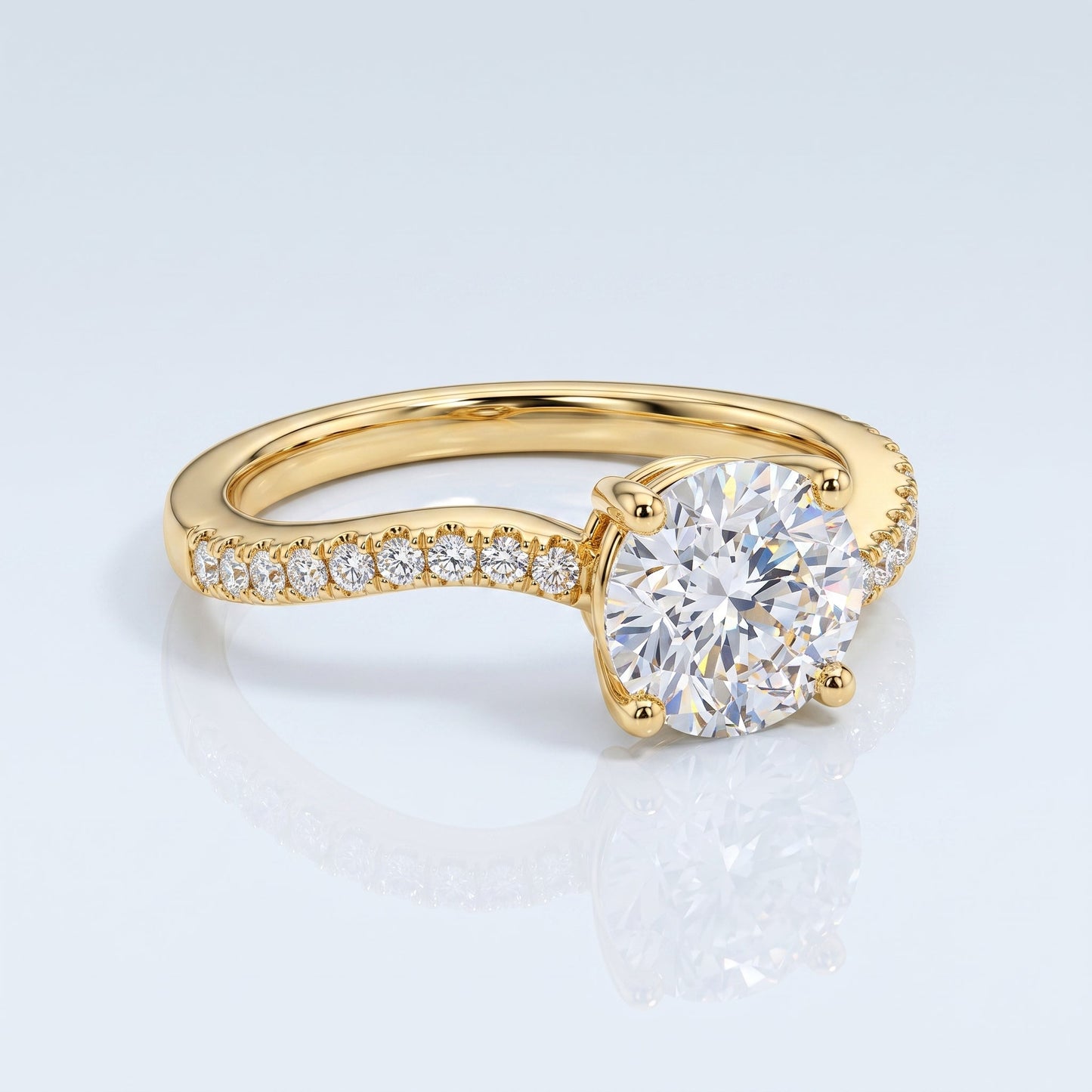 Marquise Swirl Solitaire Engagement Ring – 1 CT Lab Grown Diamond
