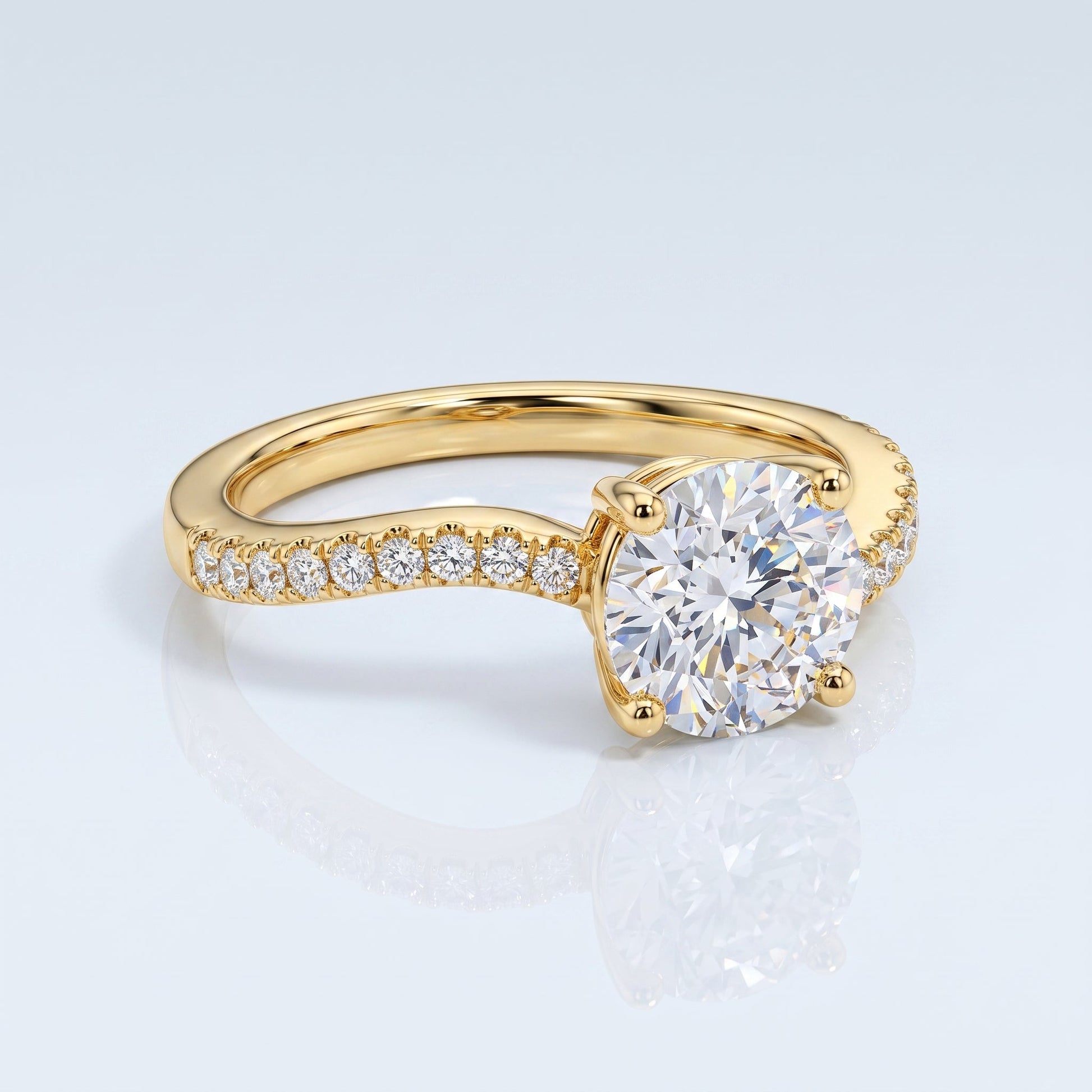 Marquise Swirl Solitaire Engagement Ring – 1 CT Lab Grown Diamond