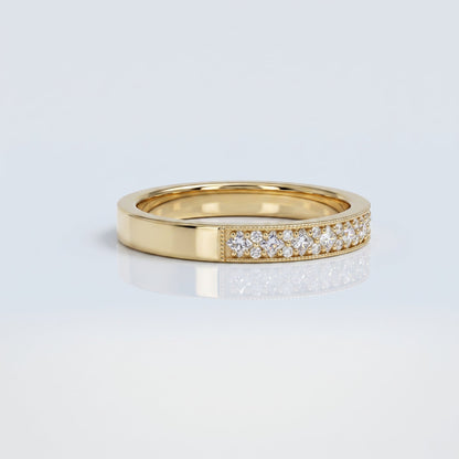 0.2 TCW Round Diamond Half Eternity DEF/VVS Lab Grown Wedding Band