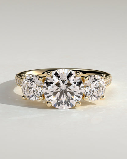 Round Halo, Pave & Split Shank Engagement Ring – 1.93 CT Lab Grown Diamond