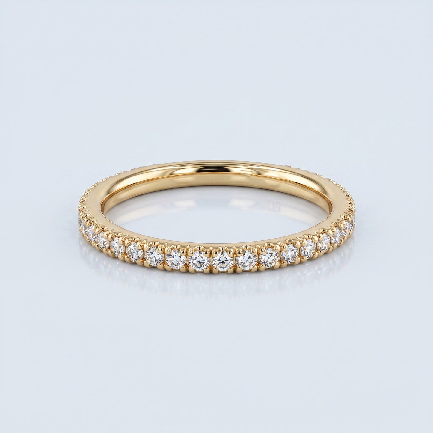 0.2 TCW Round Diamond Half Eternity DEF/VVS Lab Grown Wedding Band