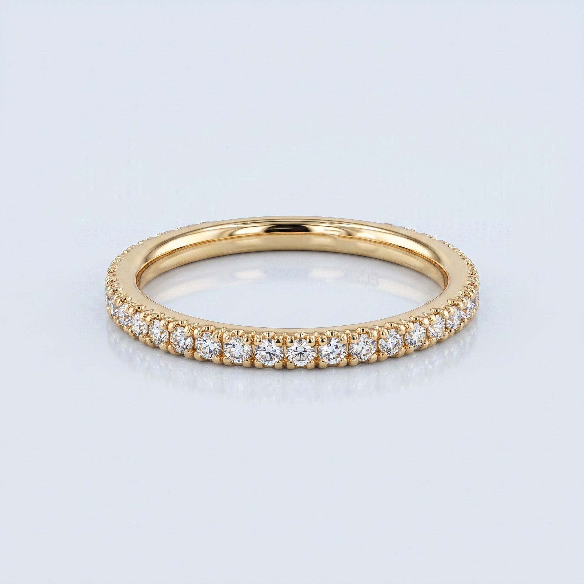 0.2 TCW Round Diamond Half Eternity DEF/VVS Lab Grown Wedding Band