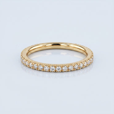 0.2 TCW Round Diamond Half Eternity DEF/VVS Lab Grown Wedding Band