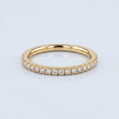 0.2 TCW Round Diamond Half Eternity DEF/VVS Lab Grown Wedding Band