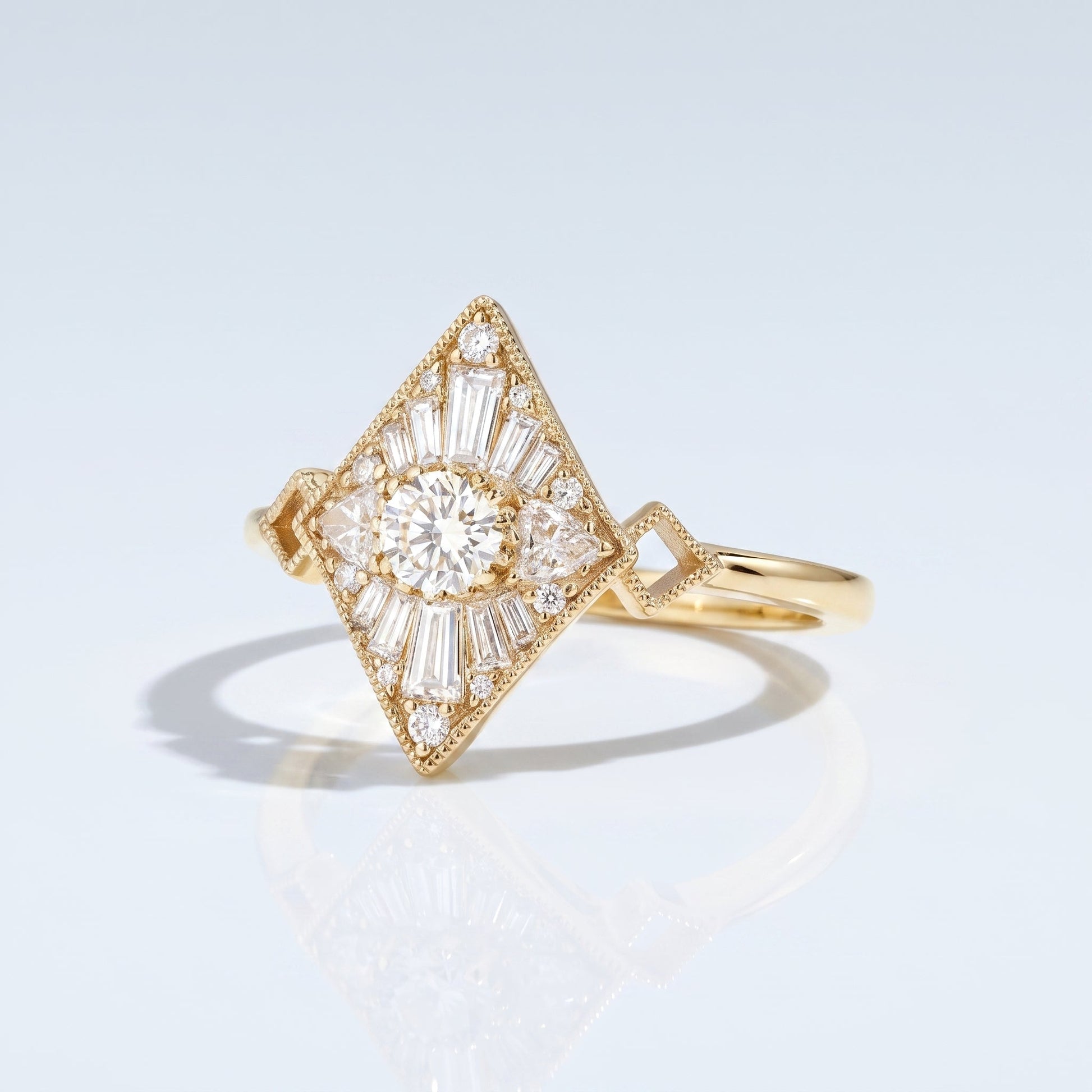 Marquise Swirl Solitaire Engagement Ring – 1 CT Lab Grown Diamond
