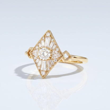 Marquise Swirl Solitaire Engagement Ring – 1 CT Lab Grown Diamond