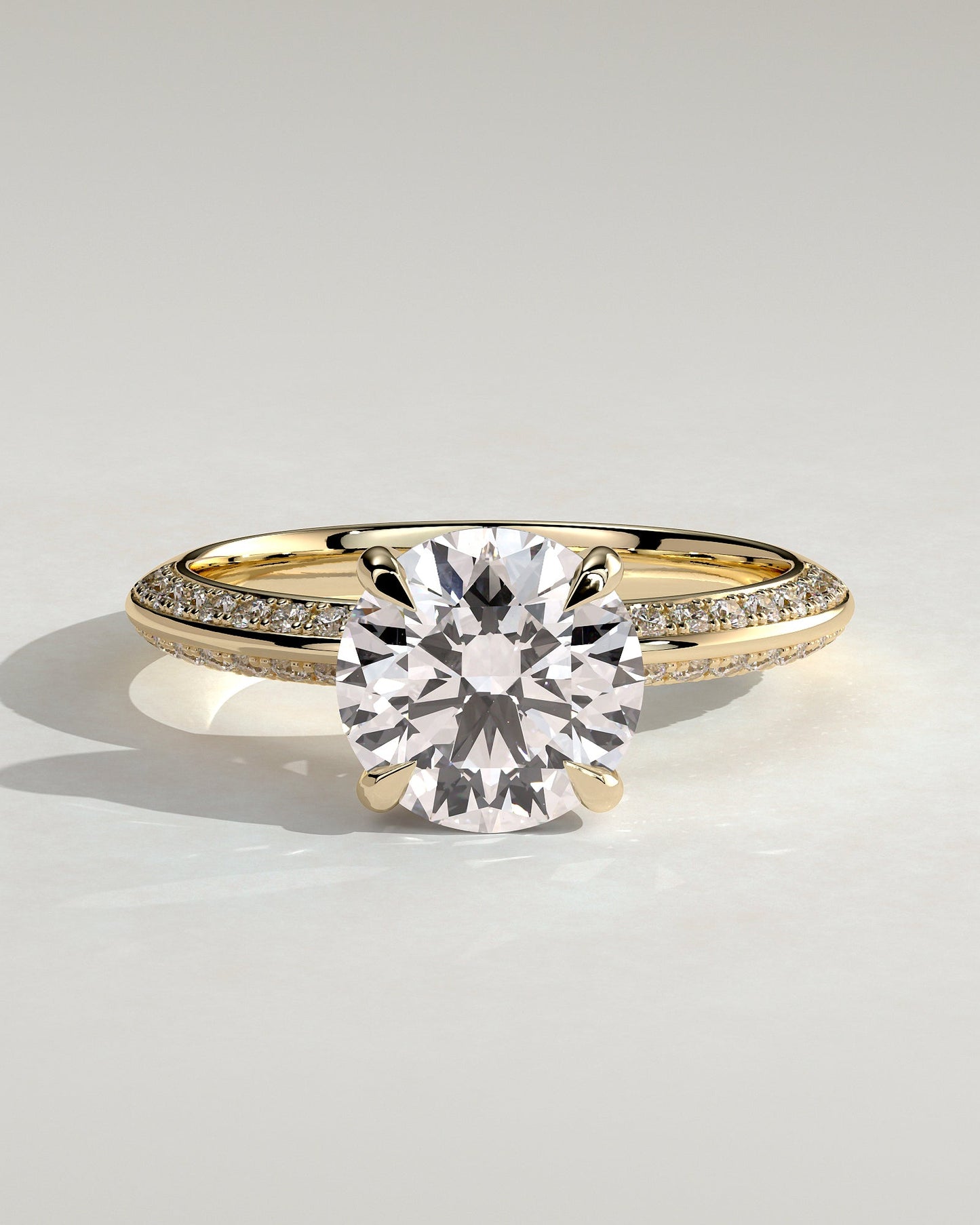Round Halo, Pave & Split Shank Engagement Ring – 1.93 CT Lab Grown Diamond