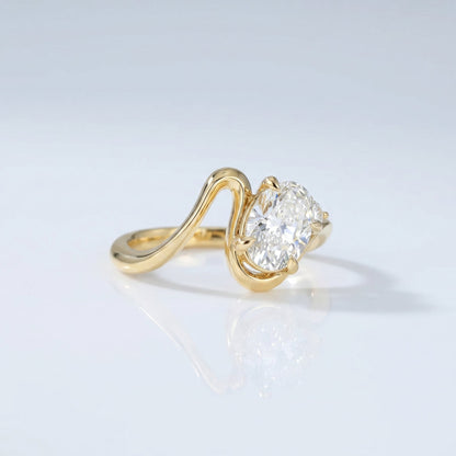 Marquise Swirl Solitaire Engagement Ring – 1 CT Lab Grown Diamond