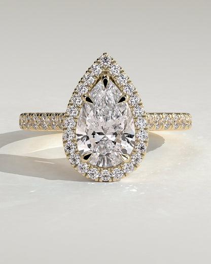 Round Halo, Pave & Split Shank Engagement Ring – 1.93 CT Lab Grown Diamond