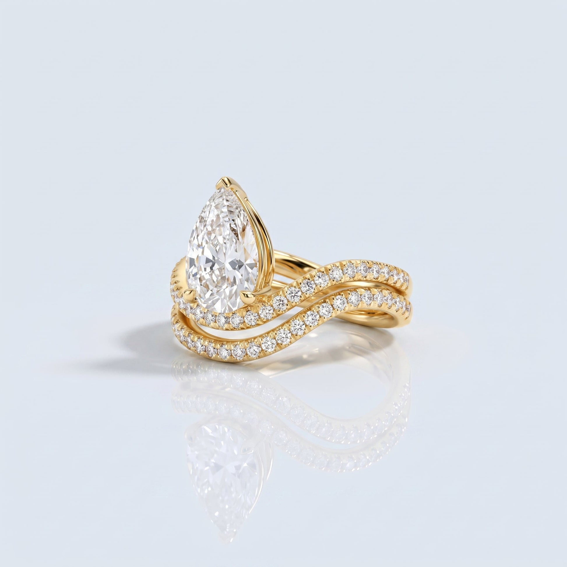 Marquise Swirl Solitaire Engagement Ring – 1 CT Lab Grown Diamond