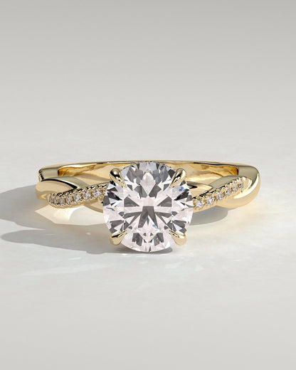 Round Halo, Pave & Split Shank Engagement Ring – 1.93 CT Lab Grown Diamond