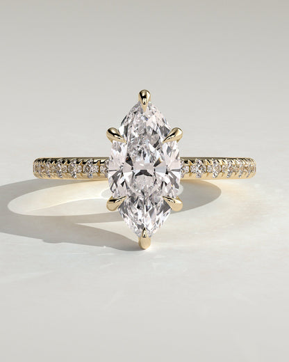 Round Halo, Pave & Split Shank Engagement Ring – 1.93 CT Lab Grown Diamond