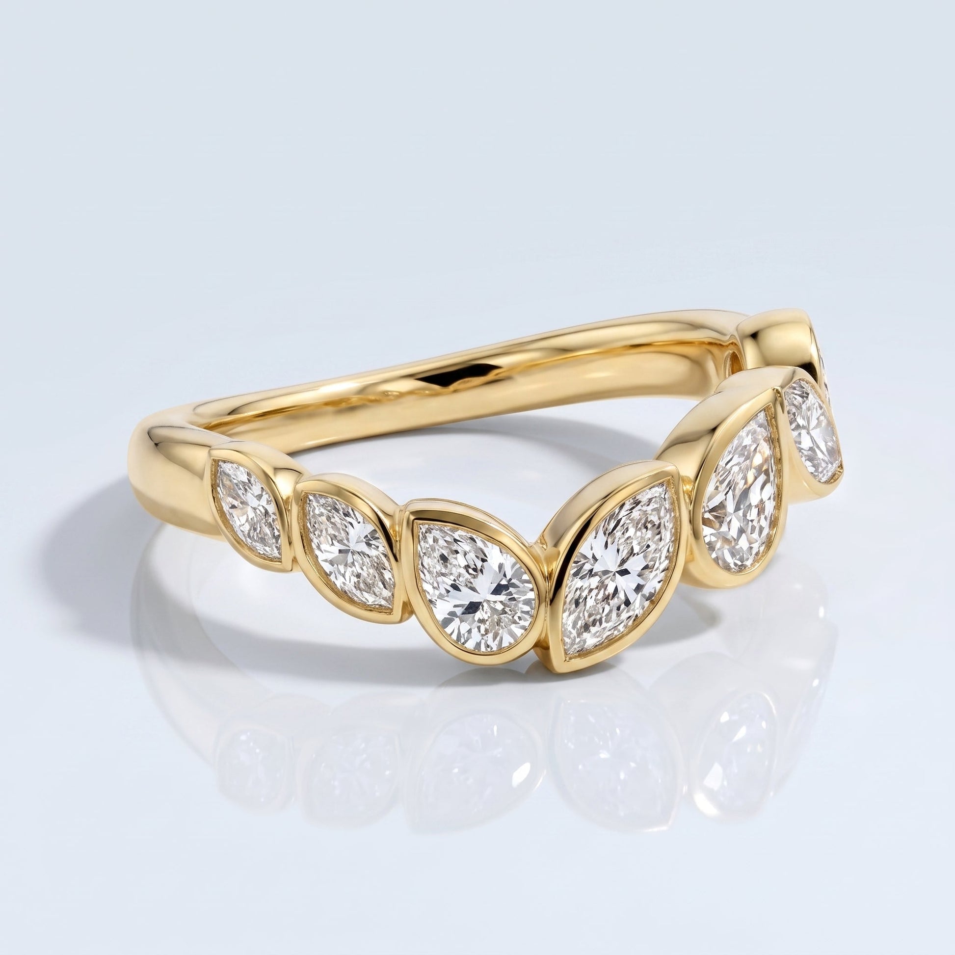 0.2 TCW Round Diamond Half Eternity DEF/VVS Lab Grown Wedding Band
