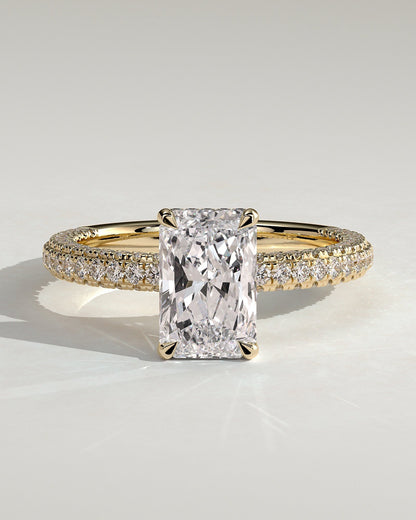 Round Halo, Pave & Split Shank Engagement Ring – 1.93 CT Lab Grown Diamond