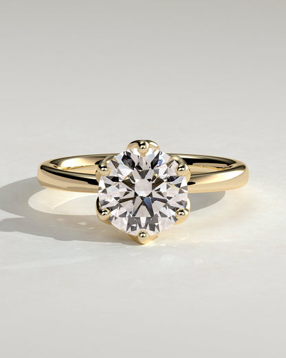 Round Halo, Pave & Split Shank Engagement Ring – 1.93 CT Lab Grown Diamond