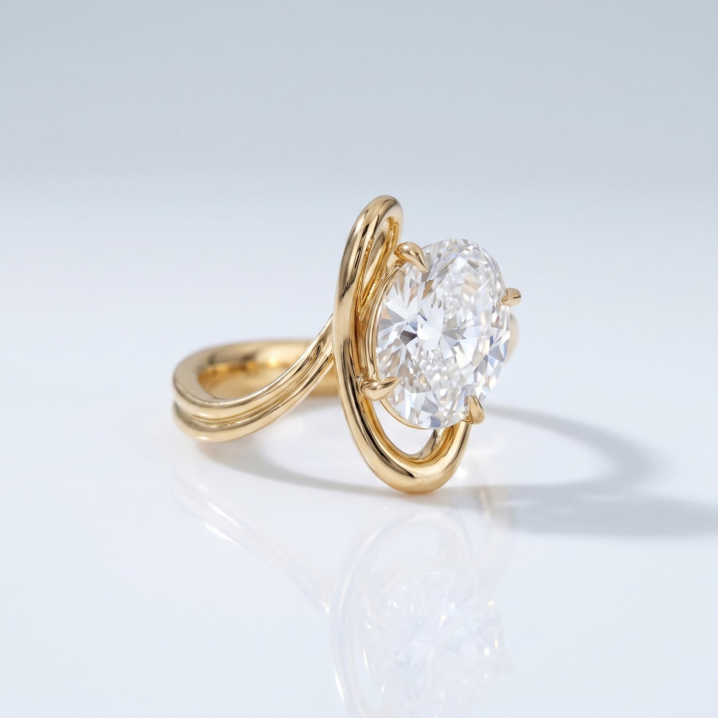 Marquise Swirl Solitaire Engagement Ring – 1 CT Lab Grown Diamond