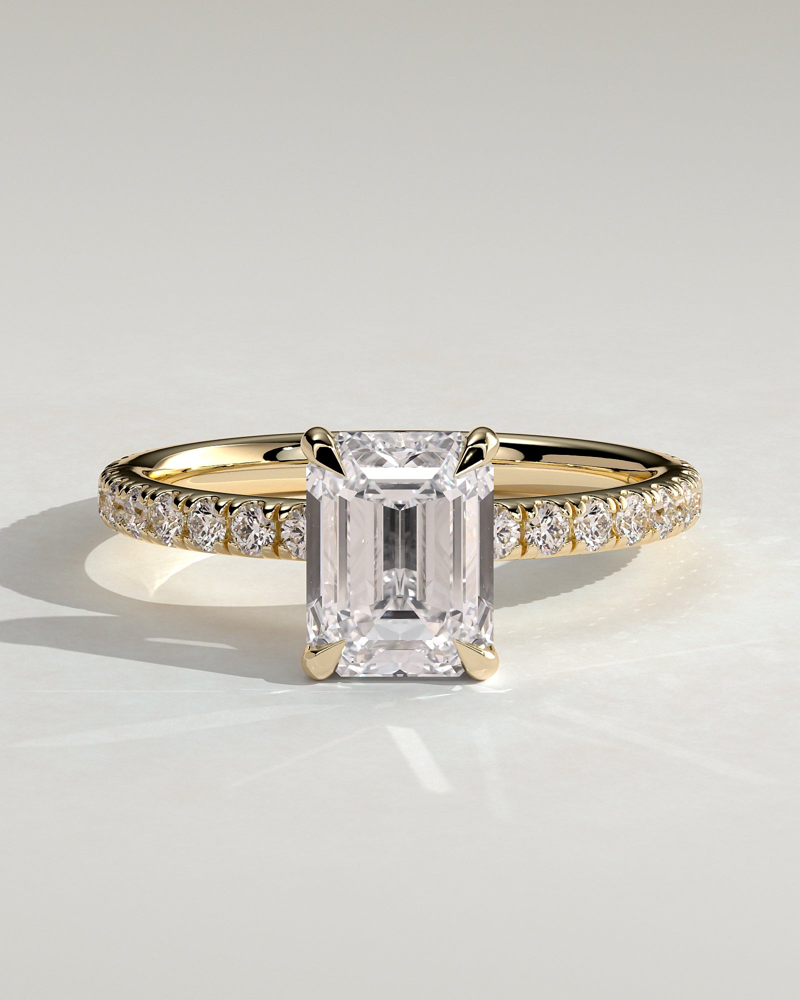 Round Halo, Pave & Split Shank Engagement Ring – 1.93 CT Lab Grown Diamond