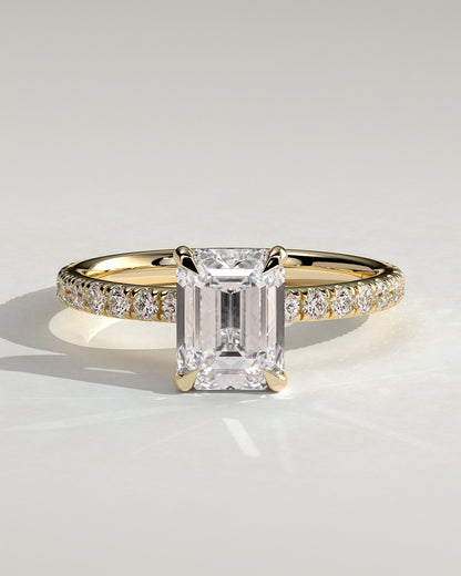 Round Halo, Pave & Split Shank Engagement Ring – 1.93 CT Lab Grown Diamond