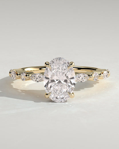 Round Halo, Pave & Split Shank Engagement Ring – 1.93 CT Lab Grown Diamond