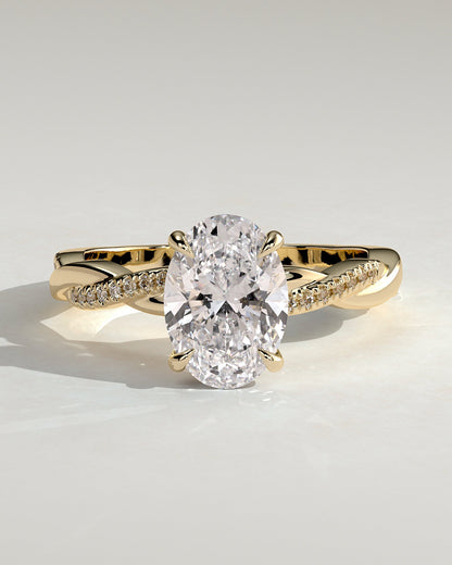 Round Halo, Pave & Split Shank Engagement Ring – 1.93 CT Lab Grown Diamond