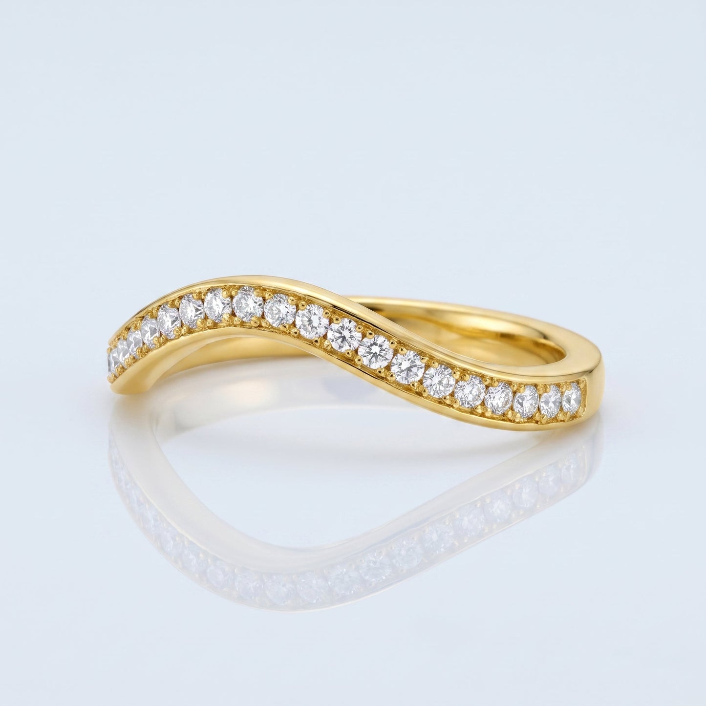 0.2 TCW Round Diamond Half Eternity DEF/VVS Lab Grown Wedding Band