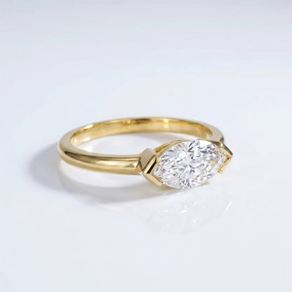 Marquise Swirl Solitaire Engagement Ring – 1 CT Lab Grown Diamond