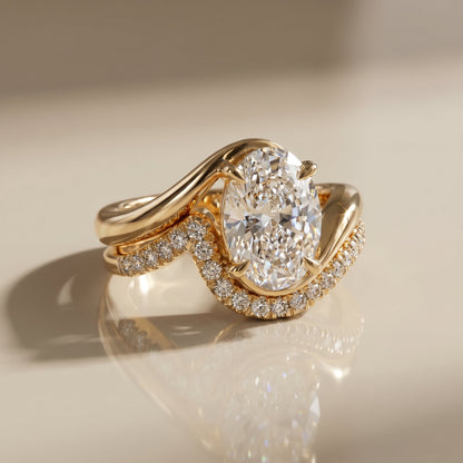 1.0 CT Round Solitaire Moissanite Diamond Bridal Ring Set