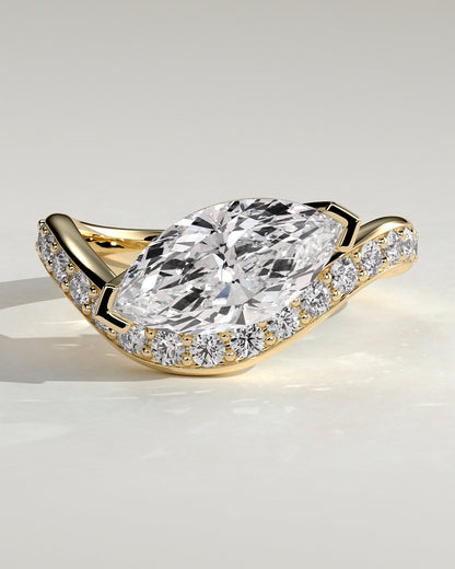 Round Halo, Pave & Split Shank Engagement Ring – 1.93 CT Lab Grown Diamond