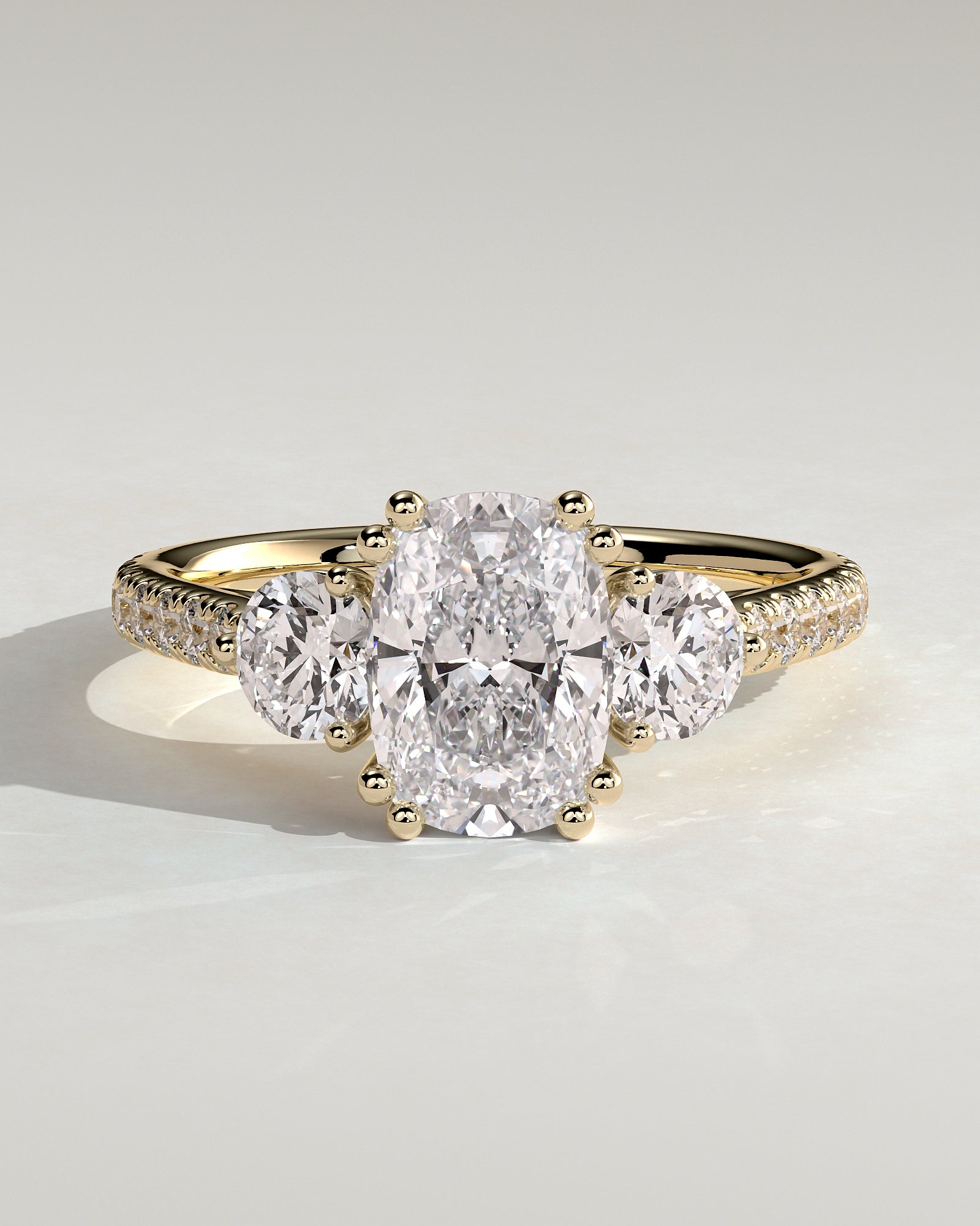 Round Halo, Pave & Split Shank Engagement Ring – 1.93 CT Lab Grown Diamond