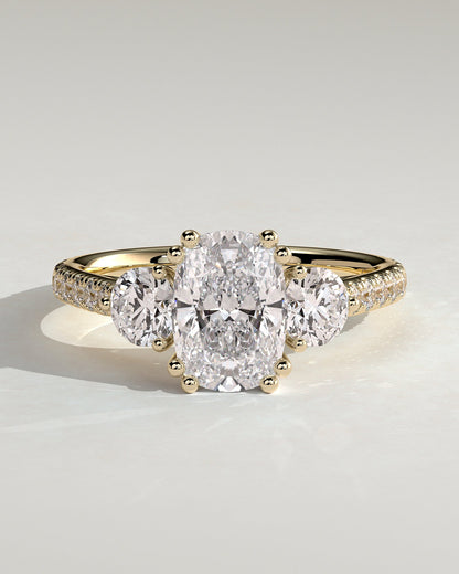 Round Halo, Pave & Split Shank Engagement Ring – 1.93 CT Lab Grown Diamond