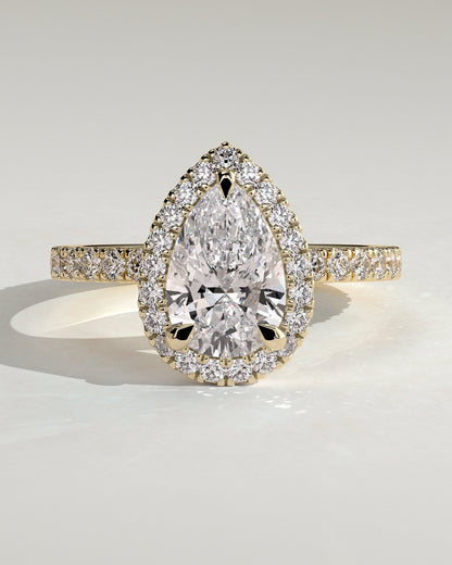 Round Halo, Pave & Split Shank Engagement Ring – 1.93 CT Lab Grown Diamond