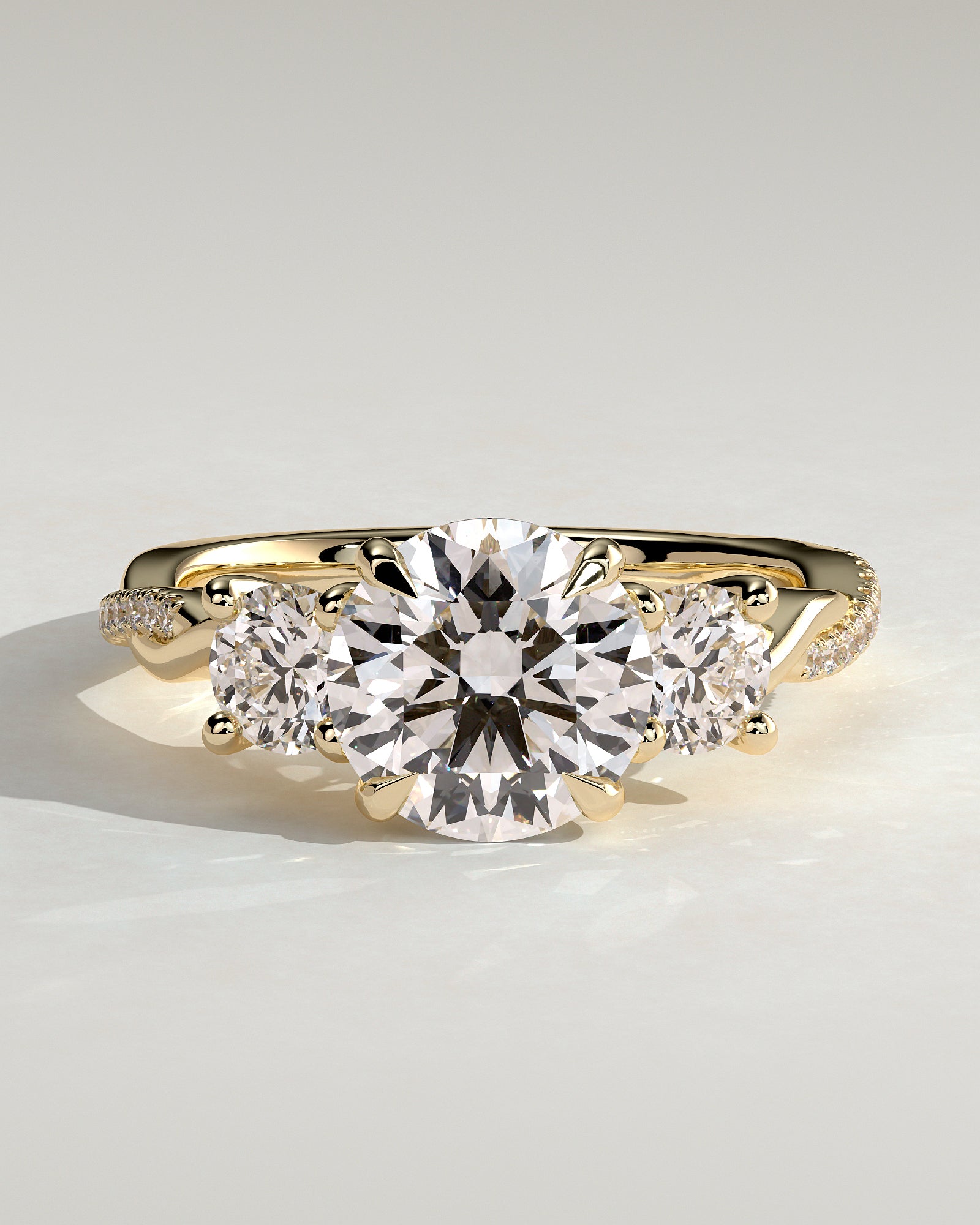 Round Halo, Pave & Split Shank Engagement Ring – 1.93 CT Lab Grown Diamond