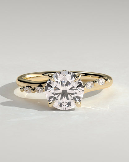 Round Halo, Pave & Split Shank Engagement Ring – 1.93 CT Lab Grown Diamond