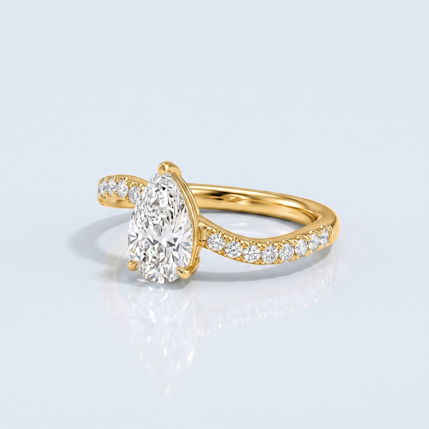 Marquise Swirl Solitaire Engagement Ring – 1 CT Lab Grown Diamond