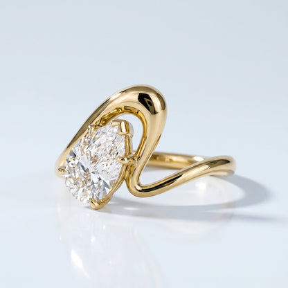 Marquise Swirl Solitaire Engagement Ring – 1 CT Lab Grown Diamond