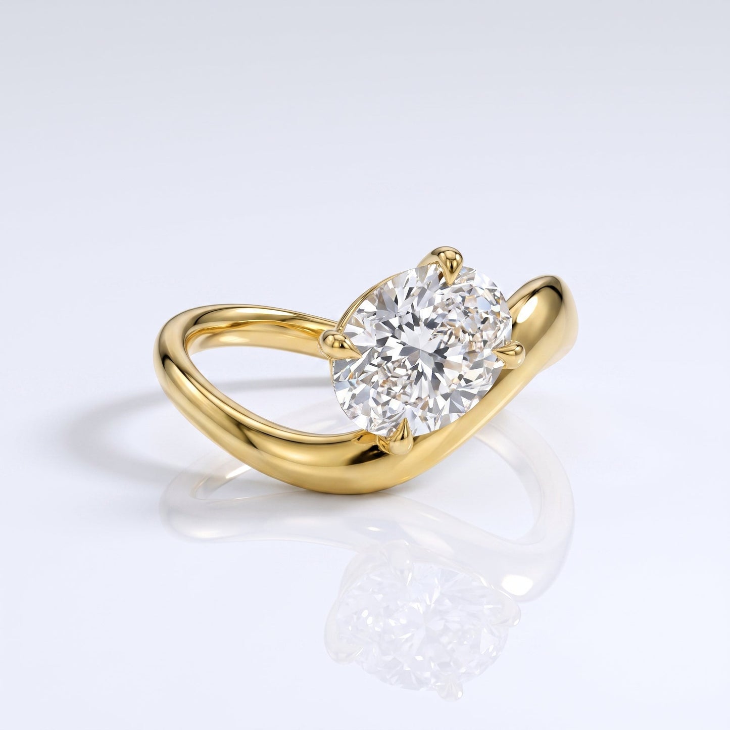 Marquise Swirl Solitaire Engagement Ring – 1 CT Lab Grown Diamond