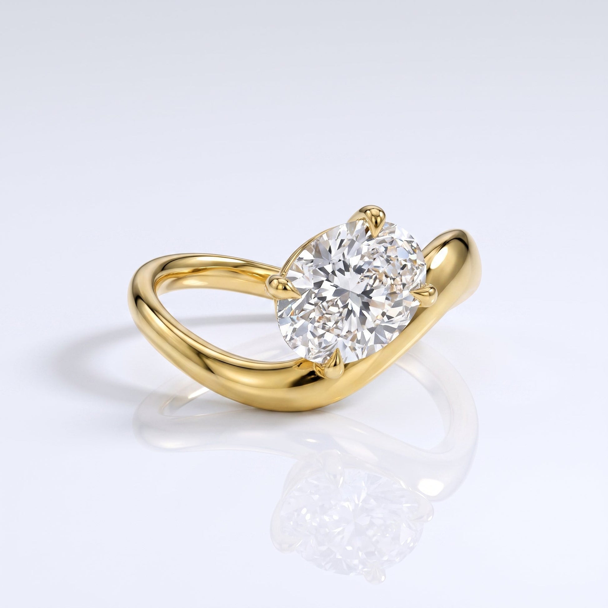 Marquise Swirl Solitaire Engagement Ring – 1 CT Lab Grown Diamond