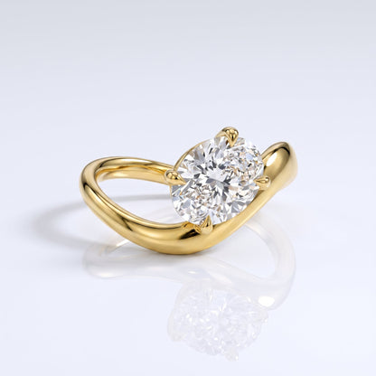 Marquise Swirl Solitaire Engagement Ring – 1 CT Lab Grown Diamond