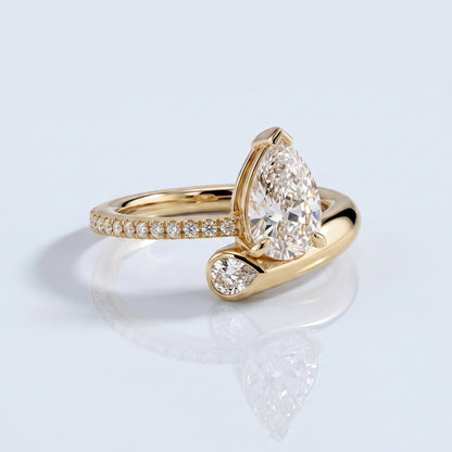 Marquise Swirl Solitaire Engagement Ring – 1 CT Lab Grown Diamond