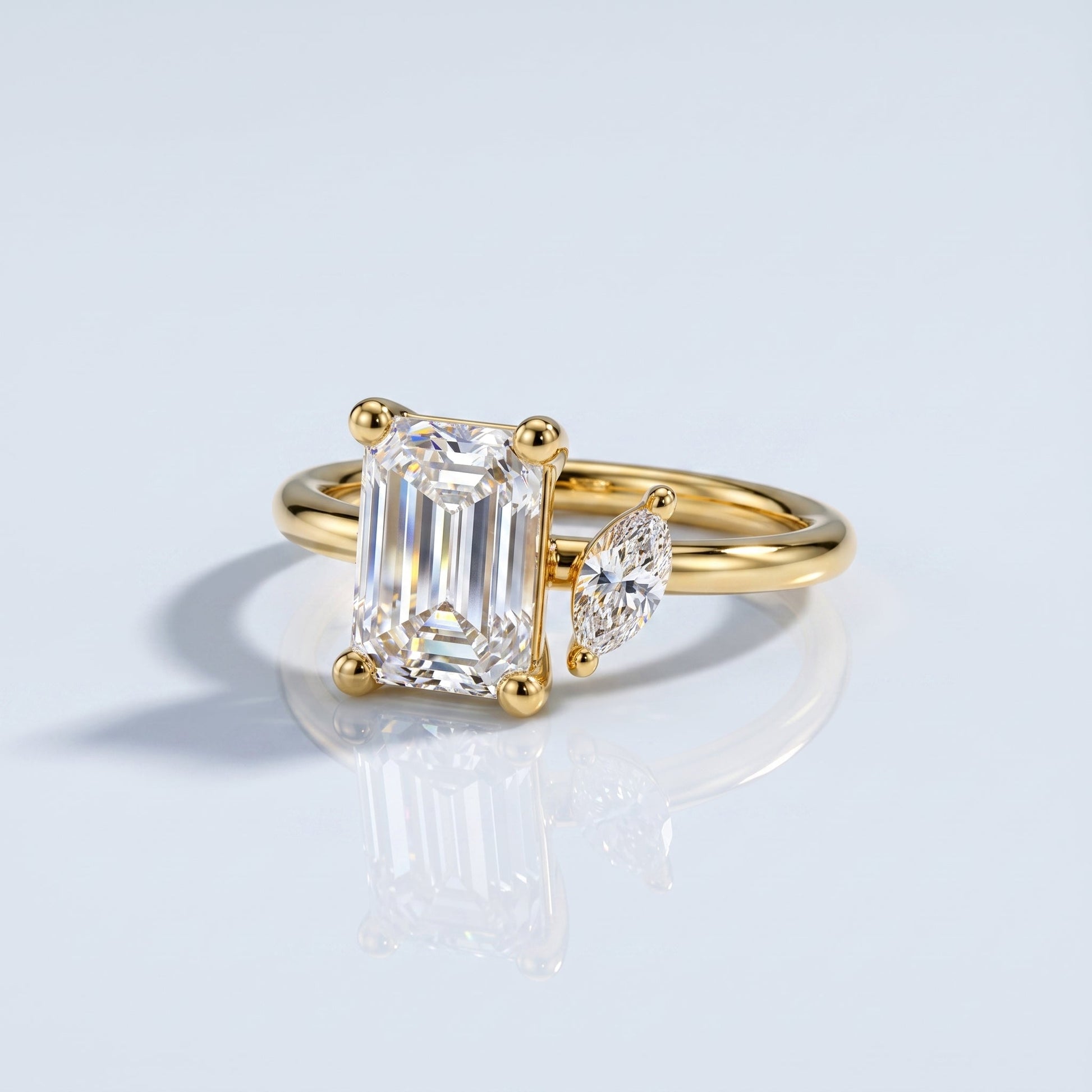 Marquise Swirl Solitaire Engagement Ring – 1 CT Lab Grown Diamond