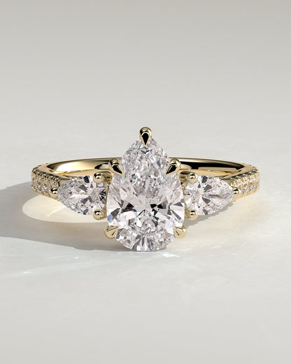 Round Halo, Pave & Split Shank Engagement Ring – 1.93 CT Lab Grown Diamond