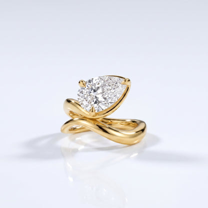 Marquise Swirl Solitaire Engagement Ring – 1 CT Lab Grown Diamond