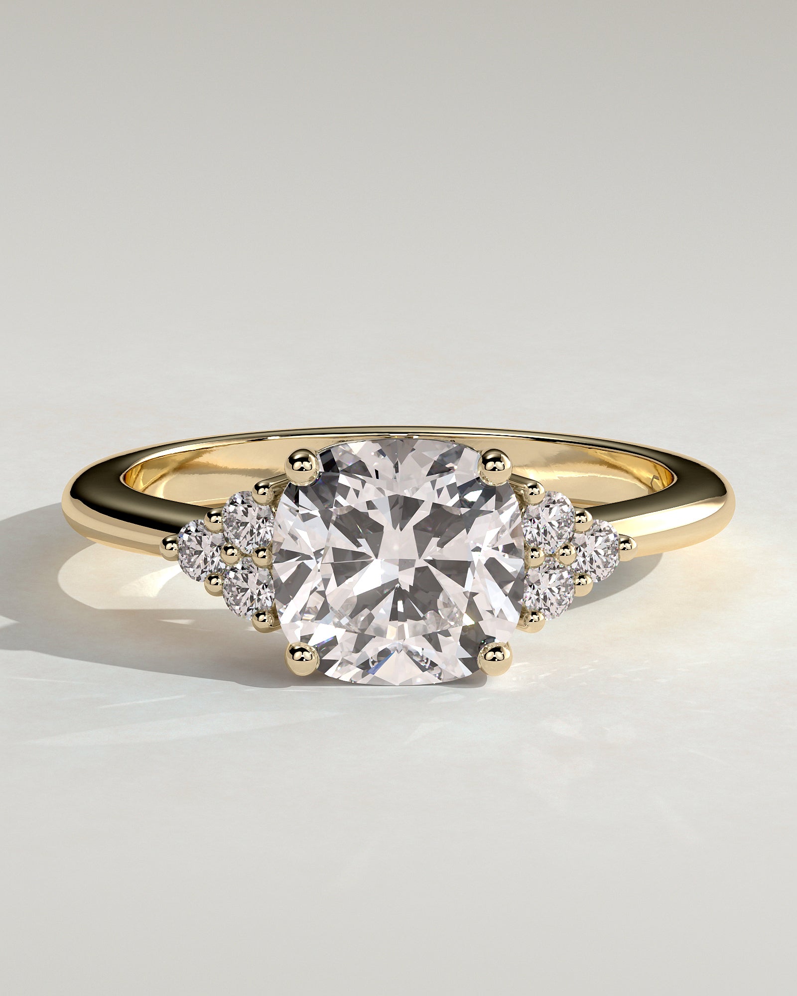 Round Halo, Pave & Split Shank Engagement Ring – 1.93 CT Lab Grown Diamond