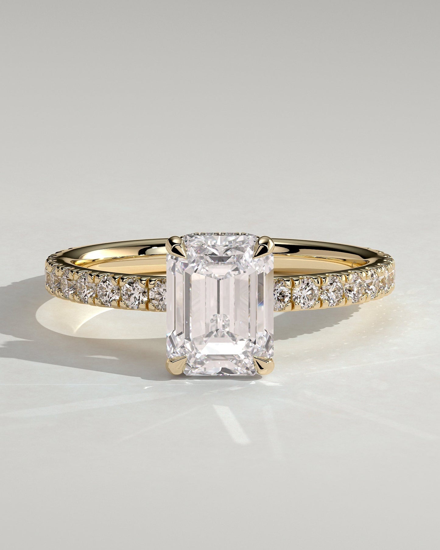 Round Halo, Pave & Split Shank Engagement Ring – 1.93 CT Lab Grown Diamond
