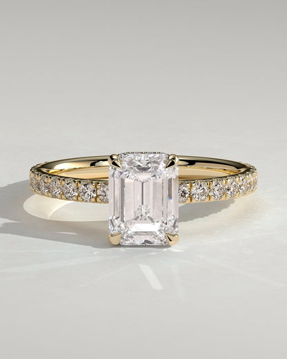 Round Halo, Pave & Split Shank Engagement Ring – 1.93 CT Lab Grown Diamond