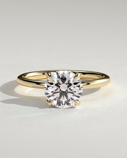 Round Halo, Pave & Split Shank Engagement Ring – 1.93 CT Lab Grown Diamond